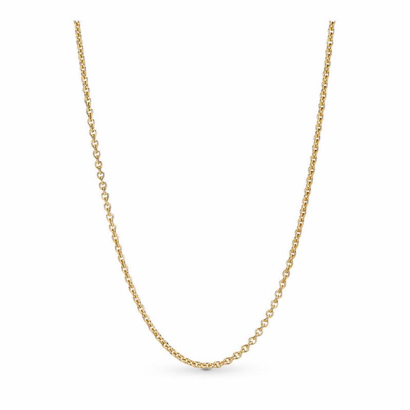 Pandora Shine™ Necklace Ireland - 18ct Gold Plated/Silicone - 291750PRB